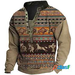 Per uomo Felpa Maglione Fantasia animale Stampe astratte