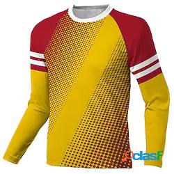 Per uomo Maglia in discesa Manica lunga Rosso / giallo A