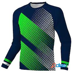 Per uomo Maglia in discesa Manica lunga Verde A pois