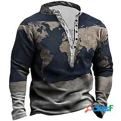 Per uomo Unisex Felpa Maglione Mappa Stampe astratte Stampa