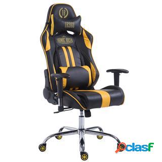Poltrona Gaming LOGAN, ampia reclinazione, con cuscino