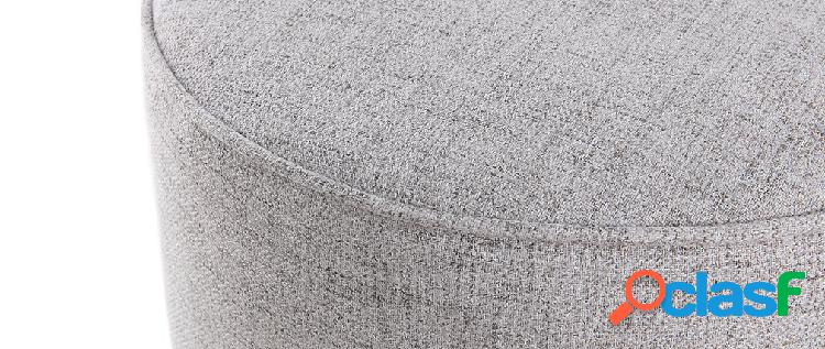 Pouf rotondo in tessuto grigio chiaro D40 cm COQ