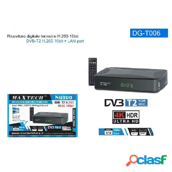 RICEVITORE DECODER DIGITALE TERRESTRE DVB-T2 H.265 10BIT LAN