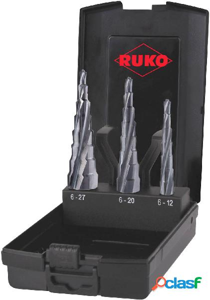 RUKO 101087PRO Kit punte a gradini 3 parti 6 - 12 mm, 6 - 20