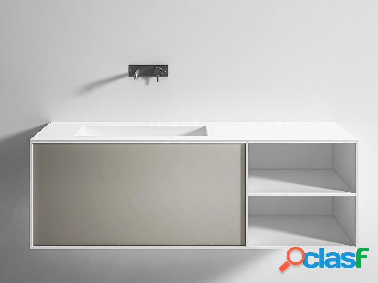 Rexa Design Unico SX - Lavabo con cassetto e vano a giorno