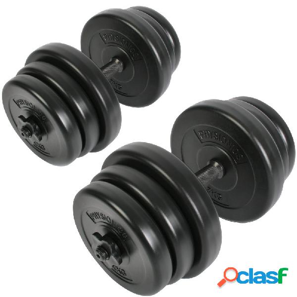 SET DI MANUBRI COMPONIBILI CON BILANCIERE FITNESS PALESTRA