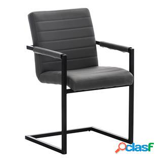 Sedia Ospiti LUIS, Struttura in Metallo Nero, Imbottita,