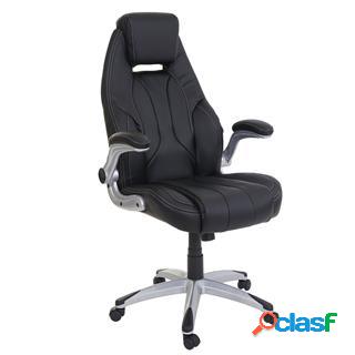 Sedia da ufficio SINDY,Braccioli Abbattibili, in Pelle,