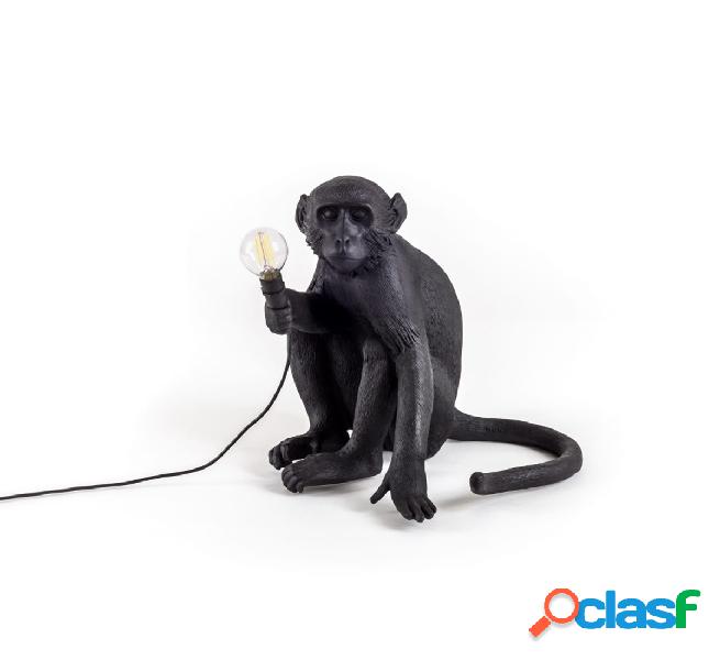 Seletti Monkey Lampada - Seduta Outdoor - Nero