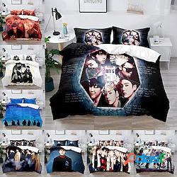 Set copripiumino 3 pezzi bts set biancheria da letto per