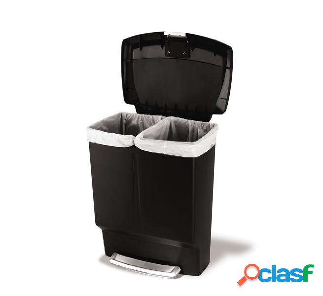 Simplehuman Pattumiera Nera Rectangular Recycler