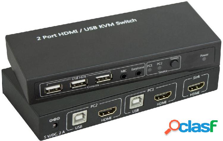 SpeaKa Professional 2 Porte Switch KVM HDMI USB 1920 x 1080