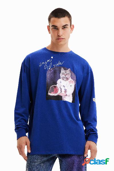 T-shirt oversize gatto astronauta