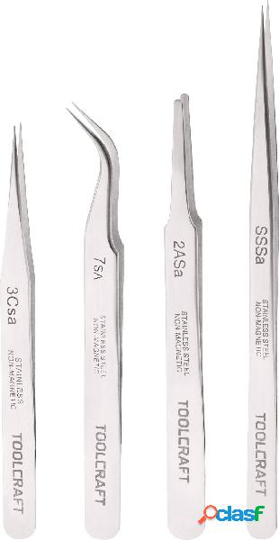 TOOLCRAFT 816747 Kit pinzette 4 parti SS SA, 2a SA, 7 SA, 3c