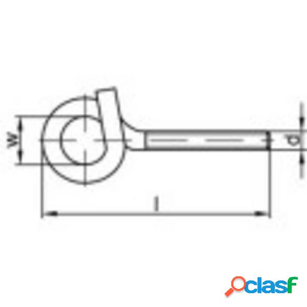 TOOLCRAFT Gancio per soffitto 180 mm in acciaio zincato M12