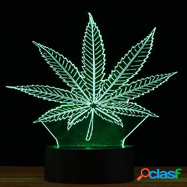 Telecomando 16 colori Maple Leaf 3D LED Modifica Touch Light