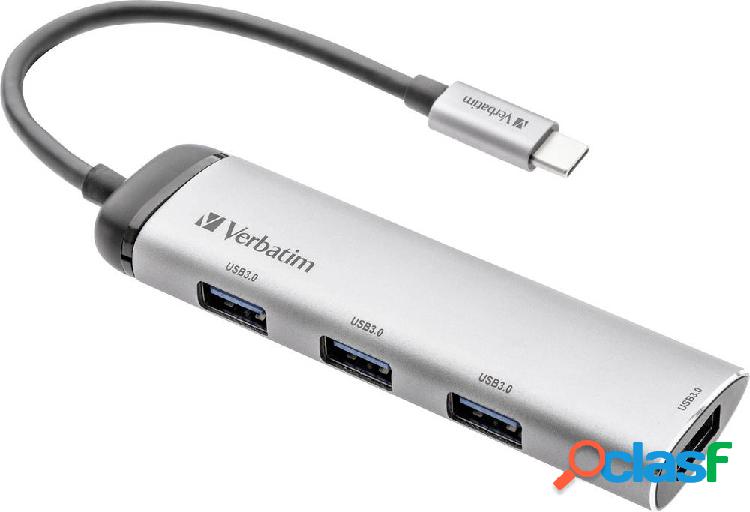 Verbatim Verbatim 4 Porte Hub USB 3.0 con spina USB-C,