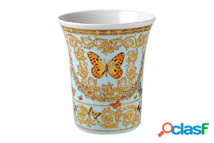Versace Vaso Le Jardin porcellana azzurro oro