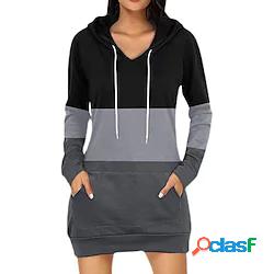 Vestito casual da donna con cappuccio vestito corto mini