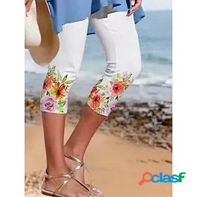 Womens Capri shorts Trousers Casual / Sporty Mid Waist Print