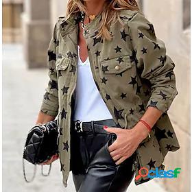 Womens Casual Jacket Print Sports Outdoors Stylish Casual