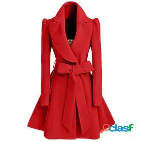 Women's Coat Quilted Long Coat Black Red Beige Party Elegant