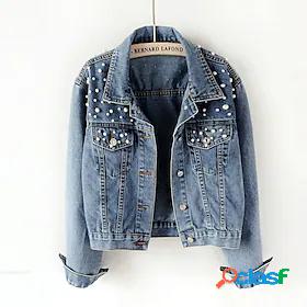Womens Denim Jacket Daily Regular Coat Regular Fit Jacket