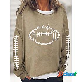 Womens Graphic Football Sports Sweatshirt Pullover Print Hot