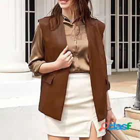 Womens Jacket Faux Leather Jacket Casual Streetwear Stylish