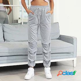 Womens Joggers Trousers Cotton Blend Casual / Sporty Mid