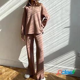 Womens Loungewear Sets Fashion Comfort Pure Color Polyester