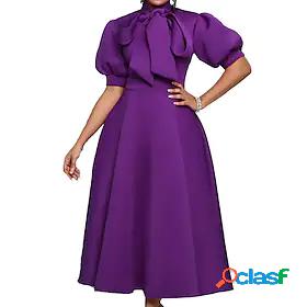 Womens Maxi long Dress A Line Dress Swing Dress White Purple