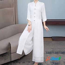 Womens Maxi long Dress White Dress Cheongsam Dress Green