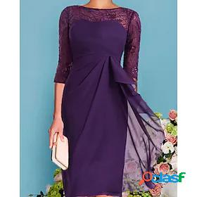 Womens Midi Dress A Line Dress Party Dress Purple Half