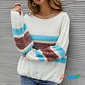 Womens Pullover Jumper Crochet Knit Knitted Cold Shoulder