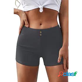 Womens Shorts Trousers Sporty Mid Waist Casual Short