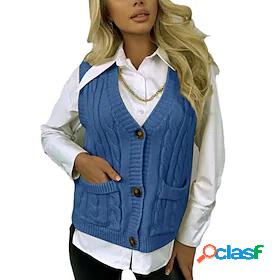 Womens Sweater Cardigan Sweater Sweater Vest Jumper Cable