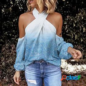 Womens T shirt Tee Color Gradient Casual Weekend Painting