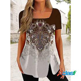 Womens T shirt Tee Graphic Patterned Casual Weekend Painting