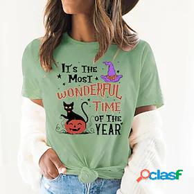 Womens T shirt Tee Graphic Pumpkin Letter Halloween Daily