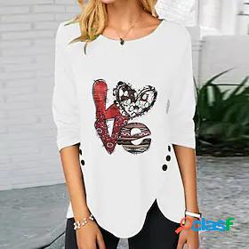 Womens T shirt Tee Heart Leopard Casual Weekend Painting