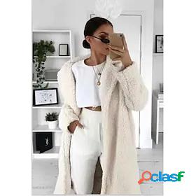 Womens Teddy Coat Sherpa jacket Fleece Jacket Pocket Long