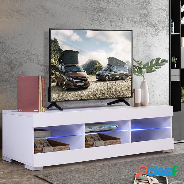 Woodyhome 57" Mobile TV Lucido con LED Luci 6 Livelli Aperti