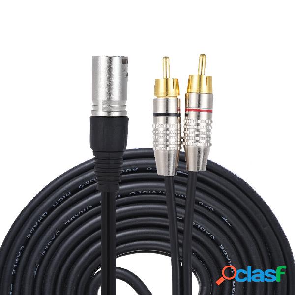XLR femmina a 2 RCA maschio audio Microfono cavo audio