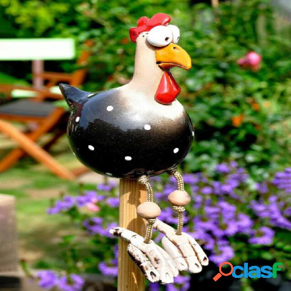 Yard Art Decor Pollo Giardino Prato Plug Gallina Gallo