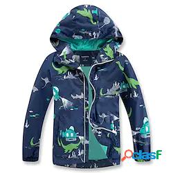 bambini ragazzi cappotto manica lunga blu navy dinosauro