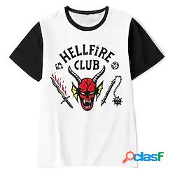 bambini ragazzi cose strane hellfire club t-shirt manica