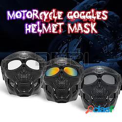 casco moto occhiali da equitazione maschera viso teschio