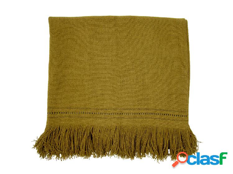 de Le Cuona Fox Coperta con Frange e Inserto in Pelle - Reed