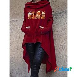 felpa con cappuccio da donna lettera stampa 3d halloween